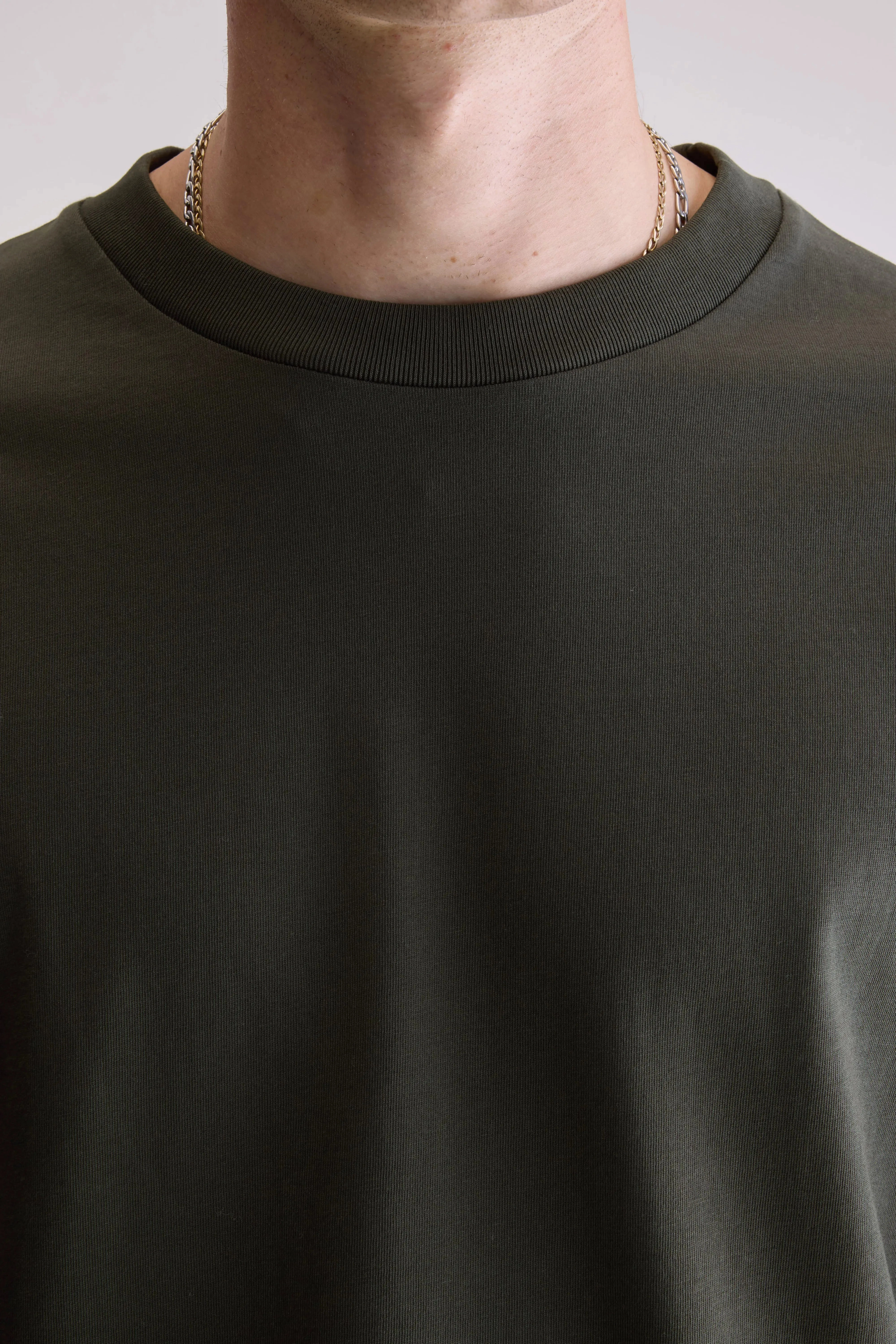 RibbedCuff wrinkle free finish Vlugi long-sleeve t-shirt (252 / M / DARK OLIVE)