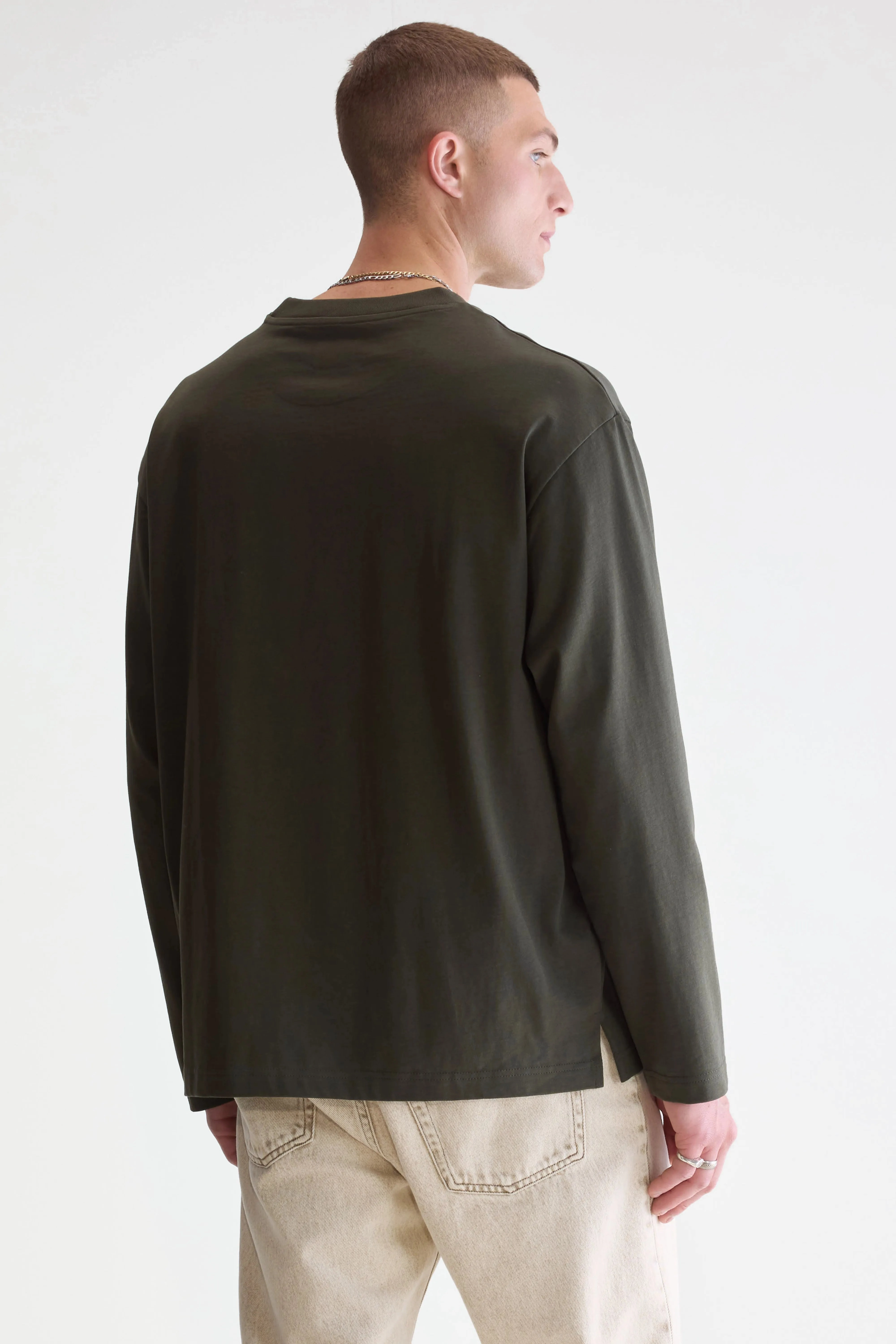 Vlugi long-sleeve t-shirt (252 / M / DARK OLIVE) Fashionable Shirt Wind Resistant Fabric