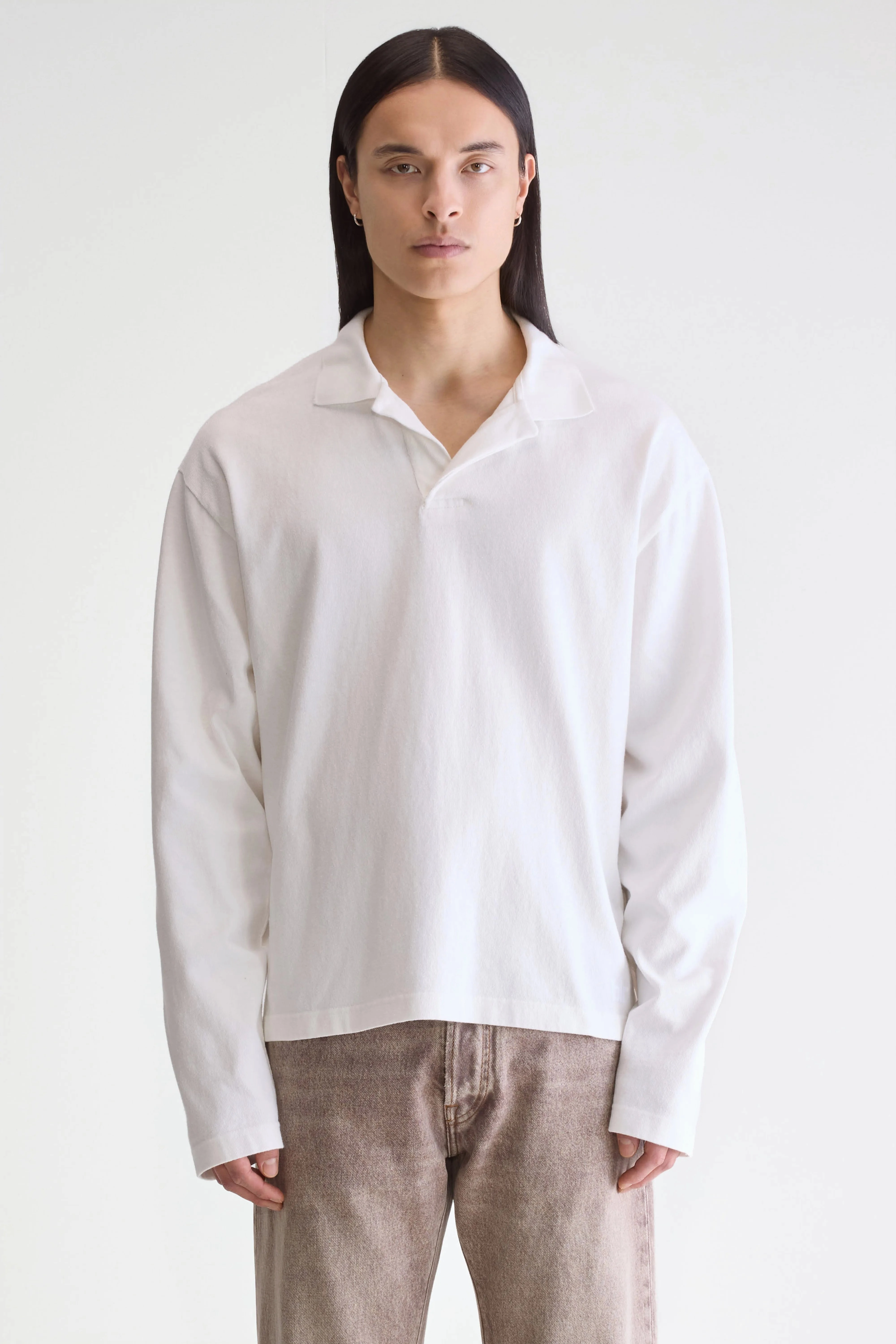 Vlugies long-sleeve polo (252 / M / OFF WHITE) V-neck Blouse