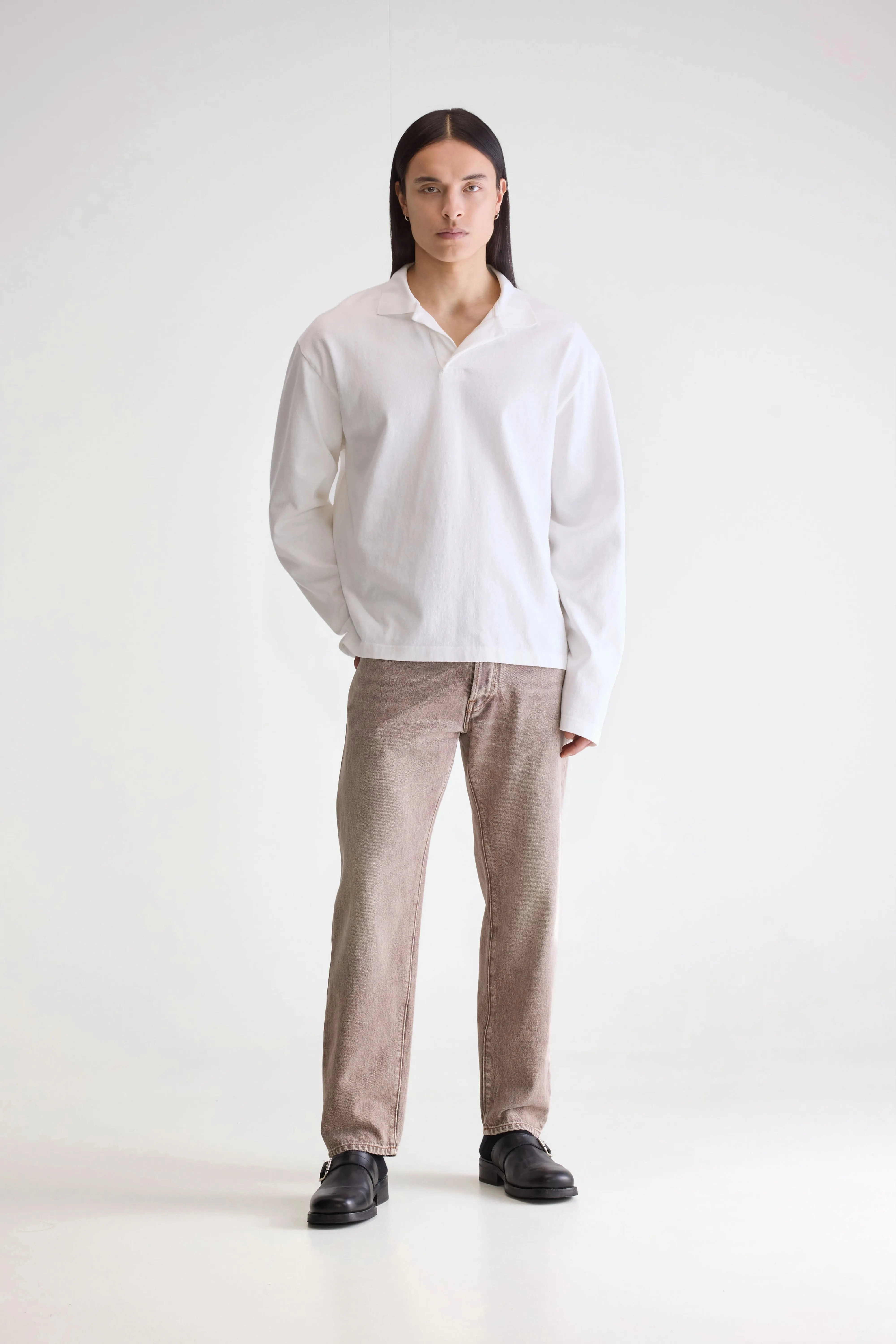 AllDaySoftness Vlugies long-sleeve polo (252 / M / OFF WHITE)