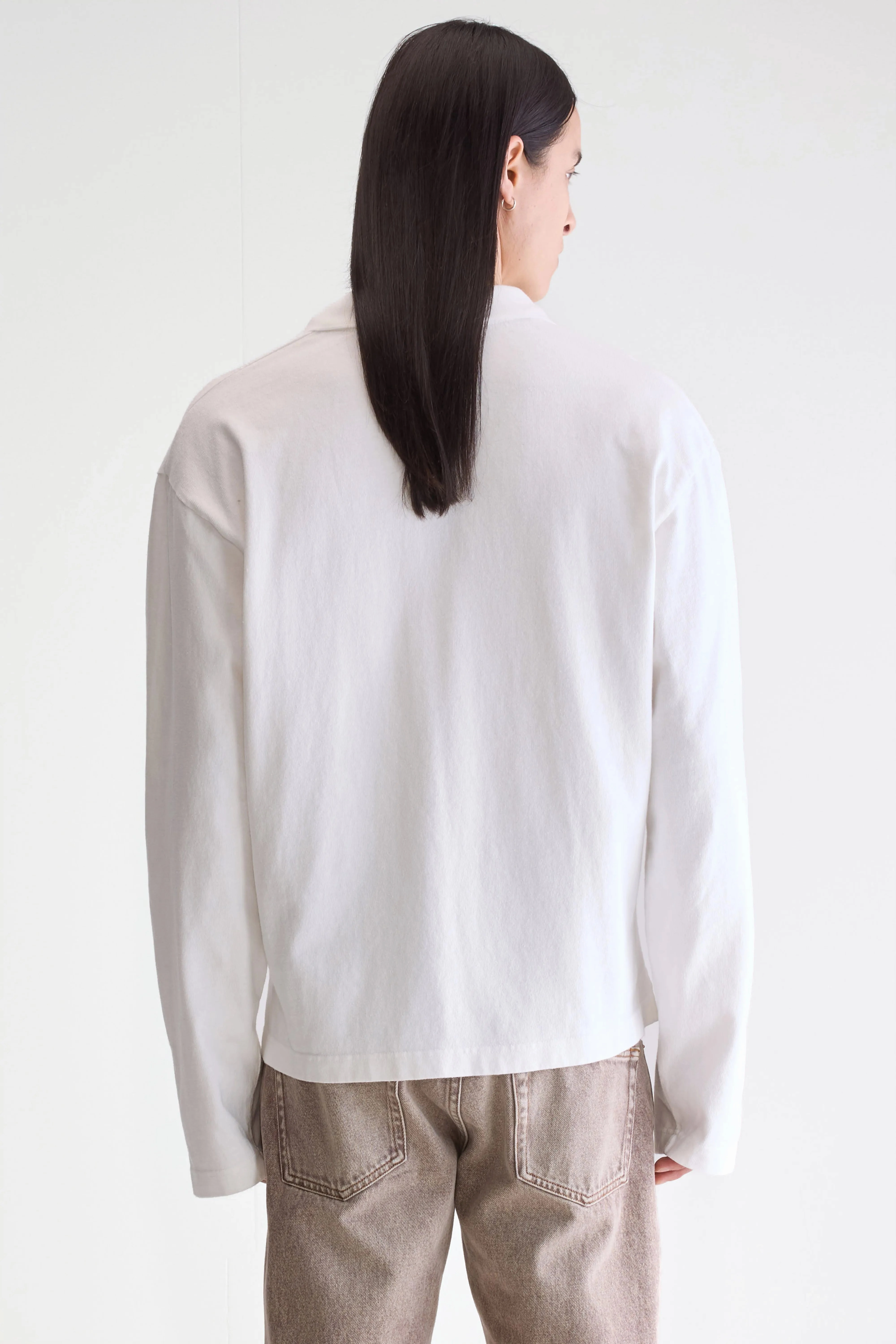 Vlugies long-sleeve polo (252 / M / OFF WHITE) Eco Friendly Fabric