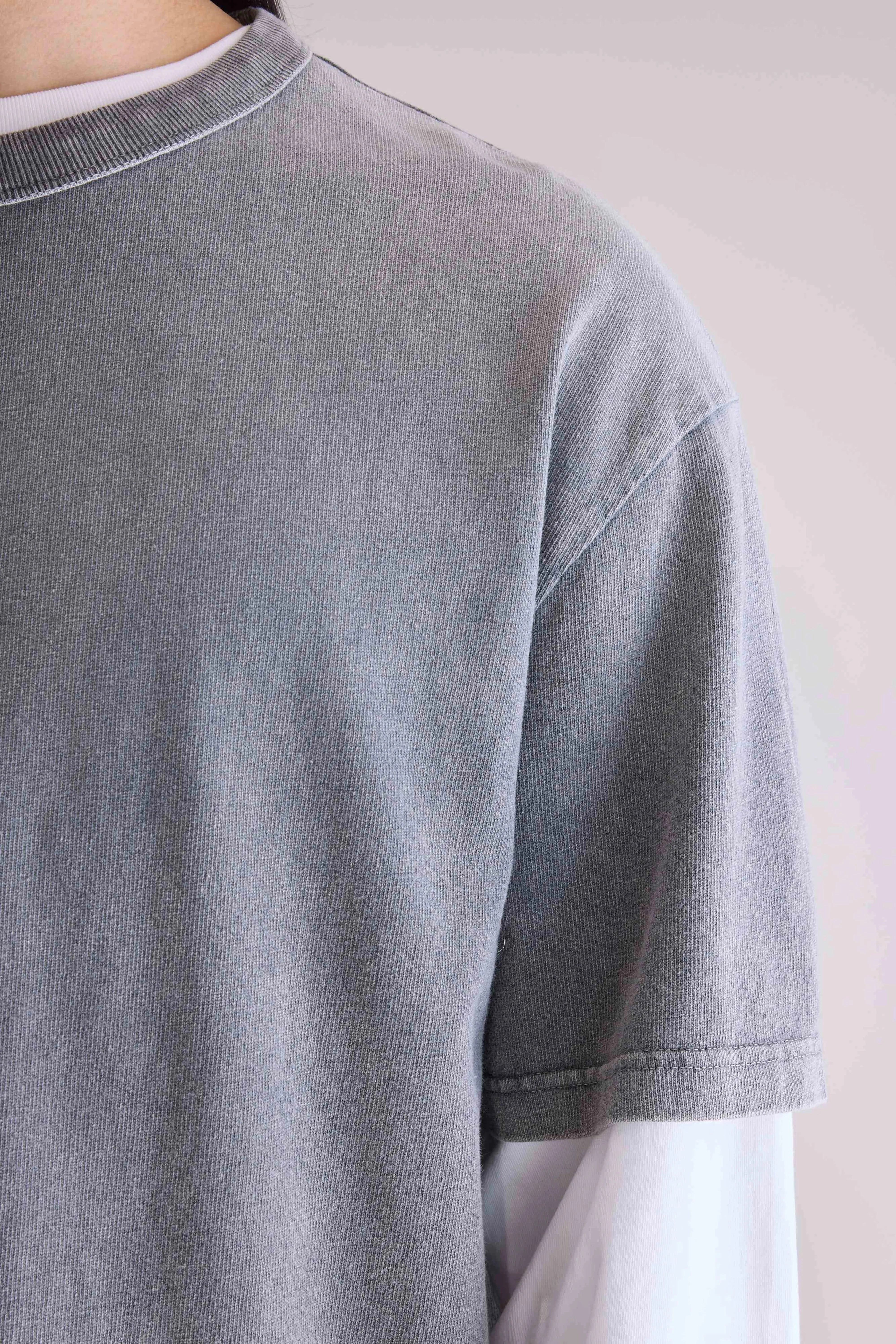 Brushed Microfiber Surface Vouch short-sleeve t-shirt (252 / M / BLACK BLUE)
