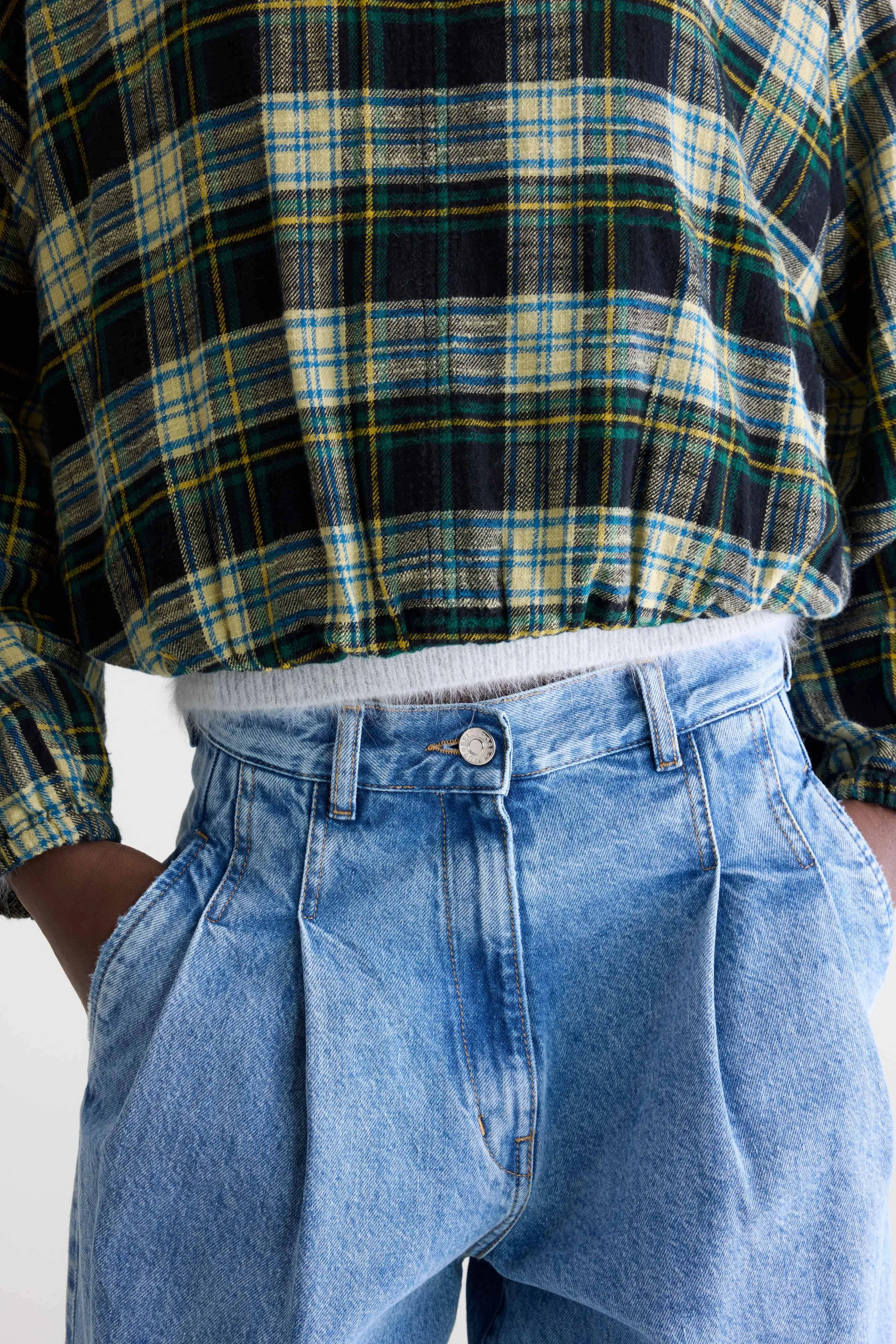 Walma plaid blouse (252 / W / CHECK A) Plaid Design Pastel Shade