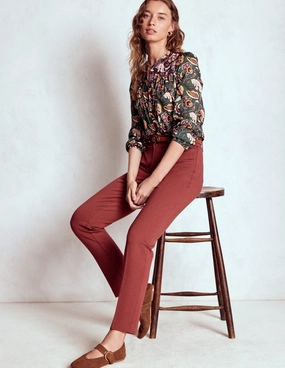 Highgate Ponte Trousers-Chestnut Slim wear