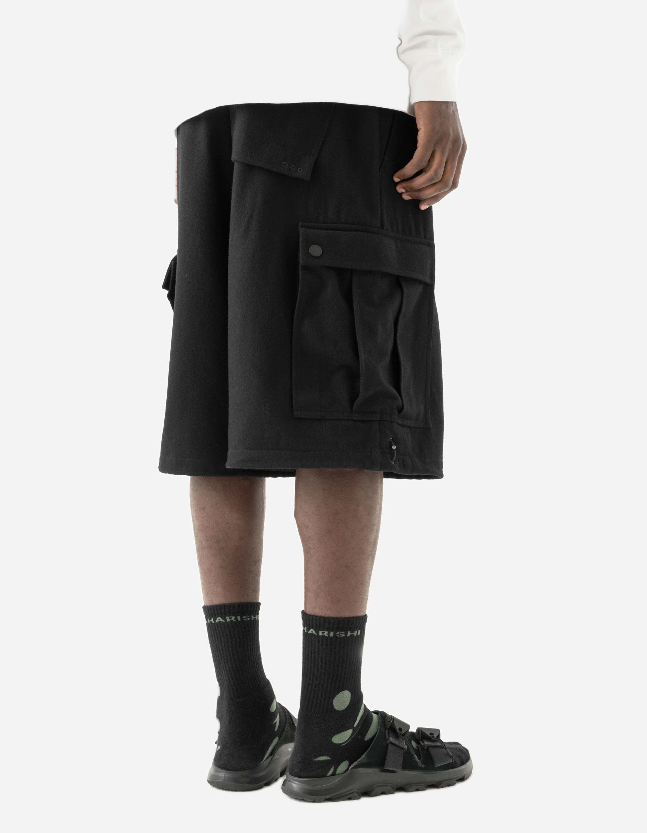 7118 Oversized Wool Cargo Snoshorts Black All Purpose Fit