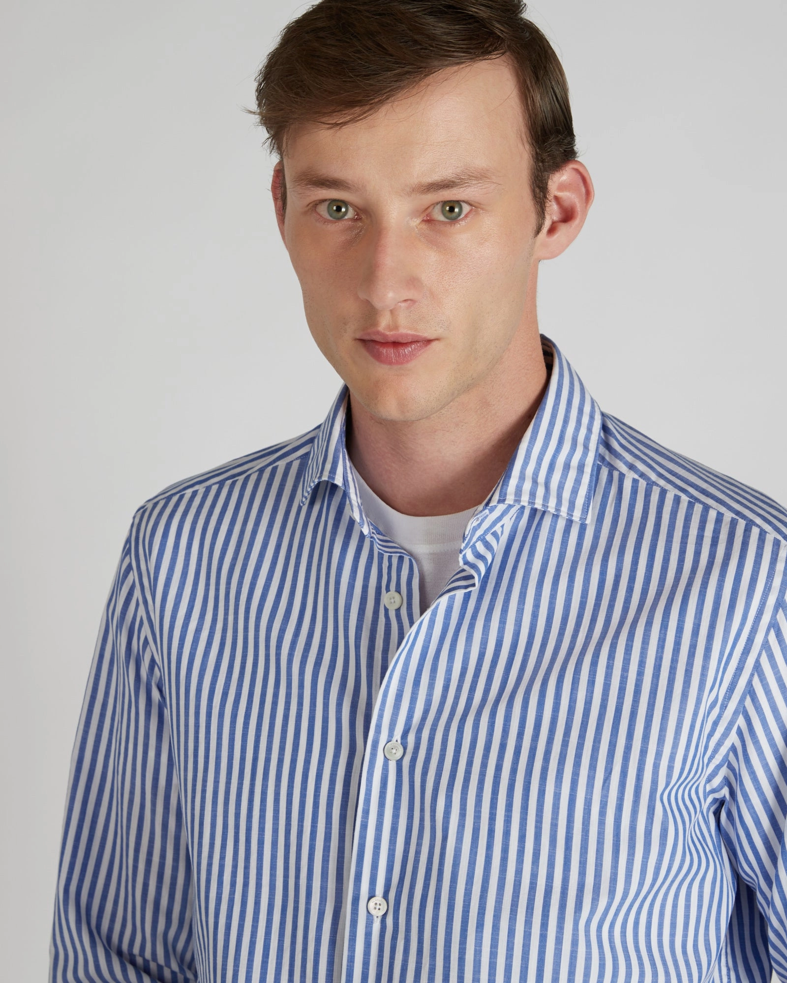 Regular-fit cotton shirt Striped style Checkered Print