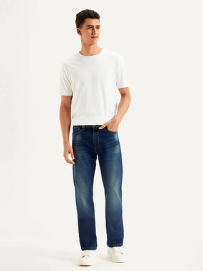 Fashion Essential Daily Fashion Men's 513 Navy Blue Slim Straight Fit Mid Rise Jeans