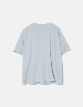 HiddenZipper 5234 Hemp Cross Loose S/S T-Shirt Ice Blue