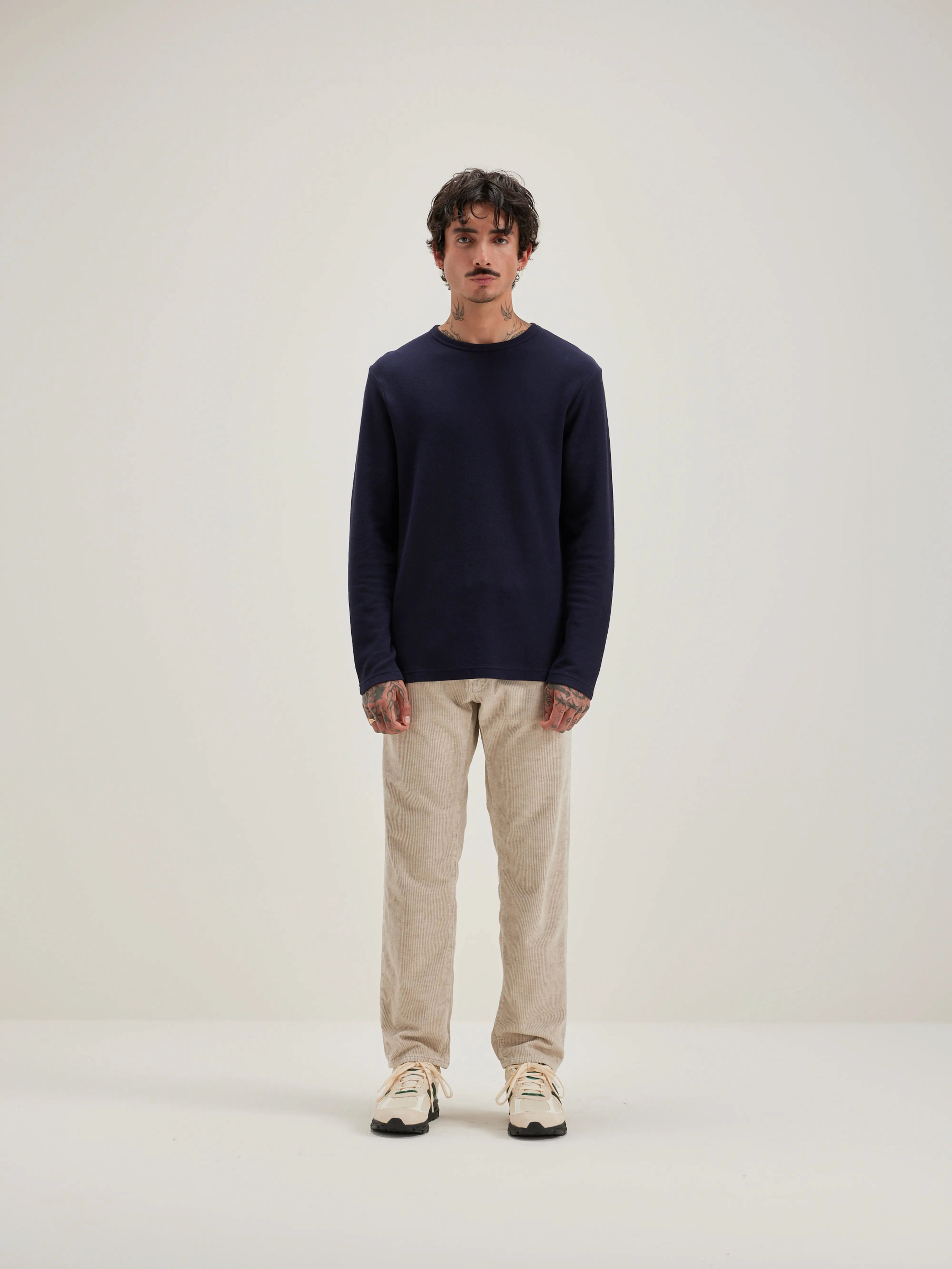 Fitted Shirt Hybrid Fabric Blend Fresh long-sleeve t-shirt (242 / M / NAVY)
