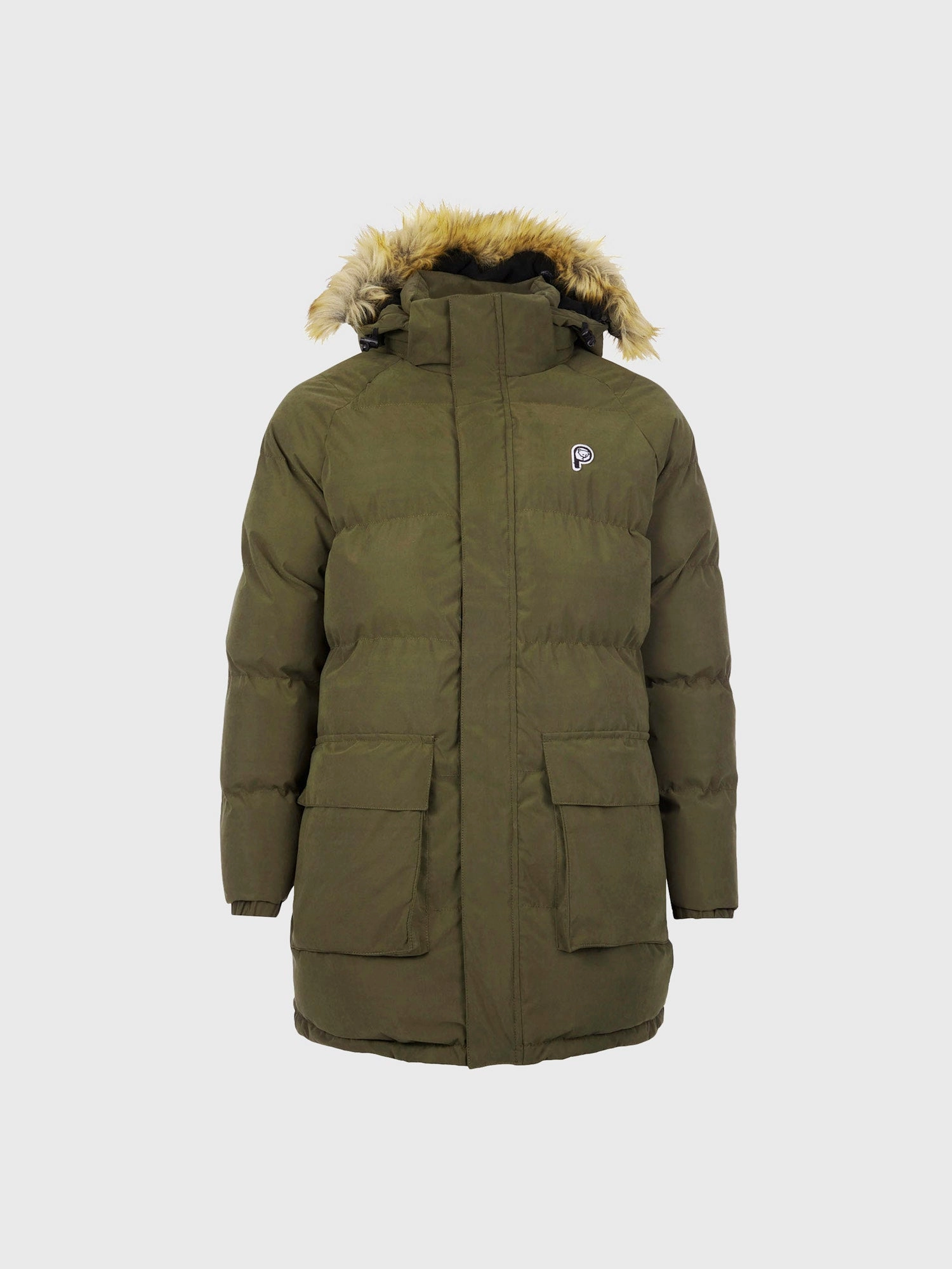Reversible Layer Soft Cover P Bear Puffer Jacket in Forest Night