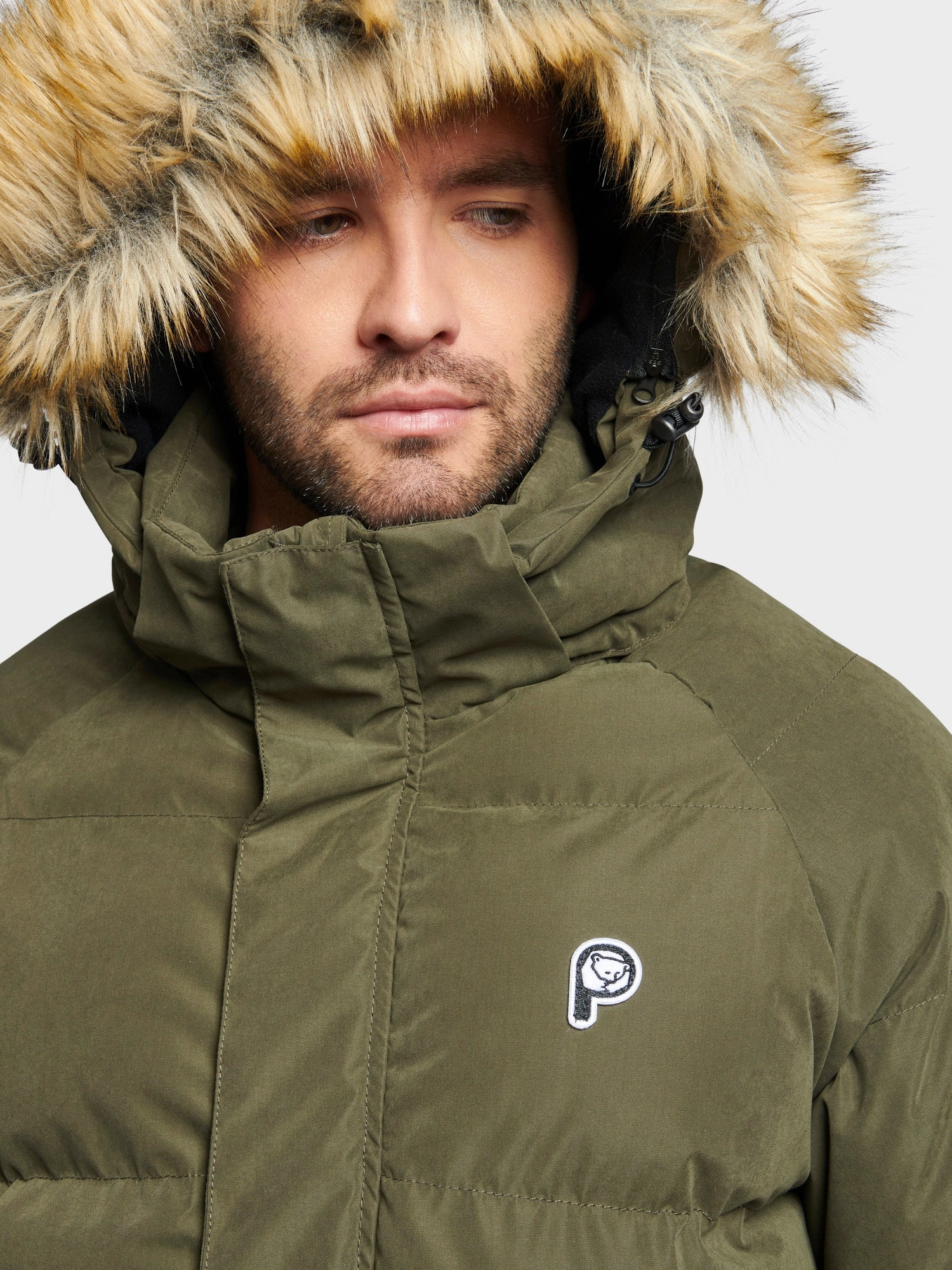 HeatReflectiveLining Lightweight Warmth Core P Bear Puffer Jacket in Forest Night