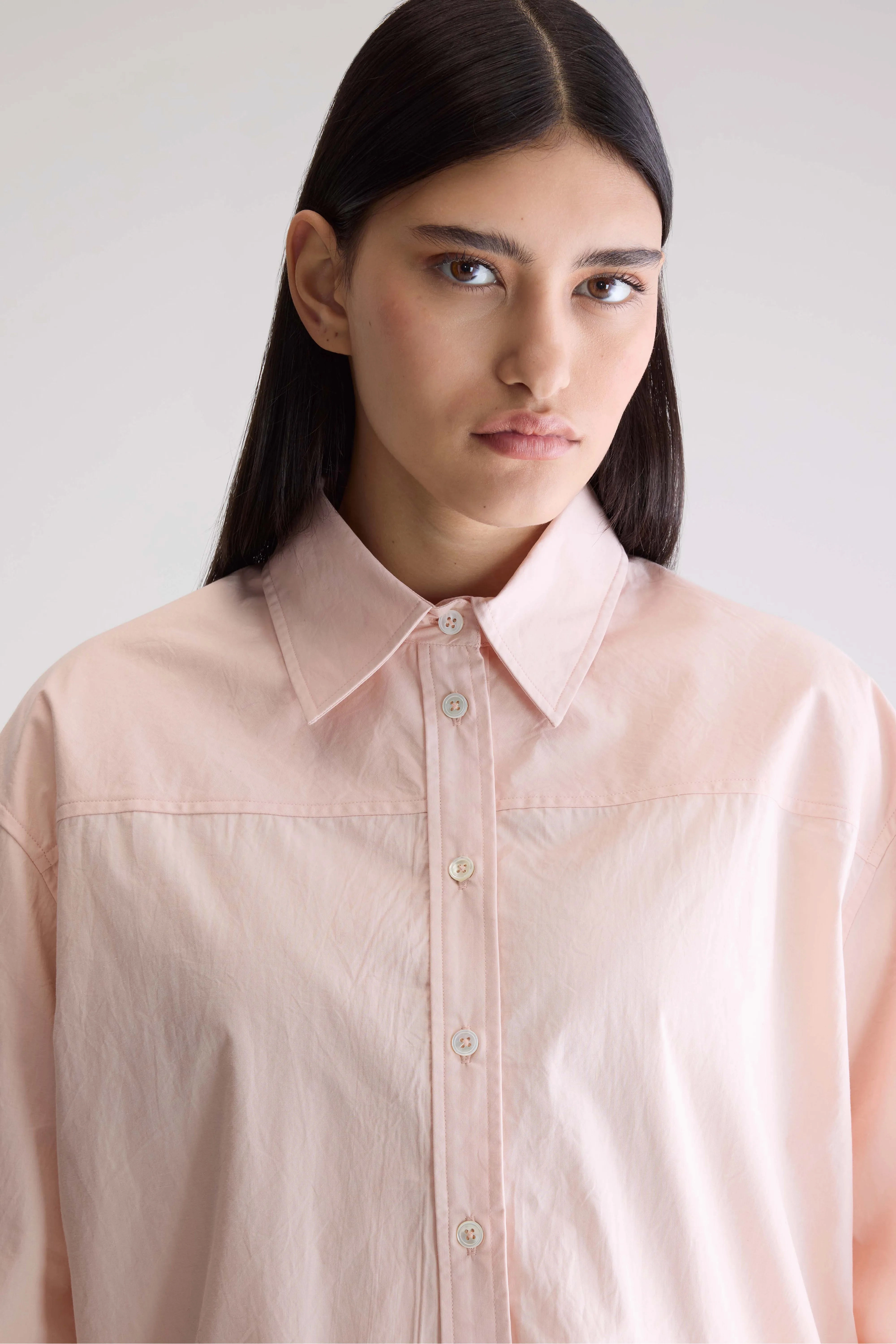 Kenza relaxed poplin shirt (252 / W / LIGHT ROSE) Smooth Cotton Blend