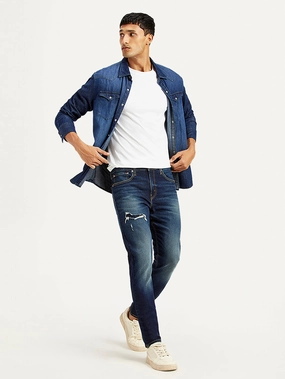 Soft Stretch Casual Friday Urban Explorer Men's 512 Navy Blue Slim Tapered Fit Mid Rise Jeans
