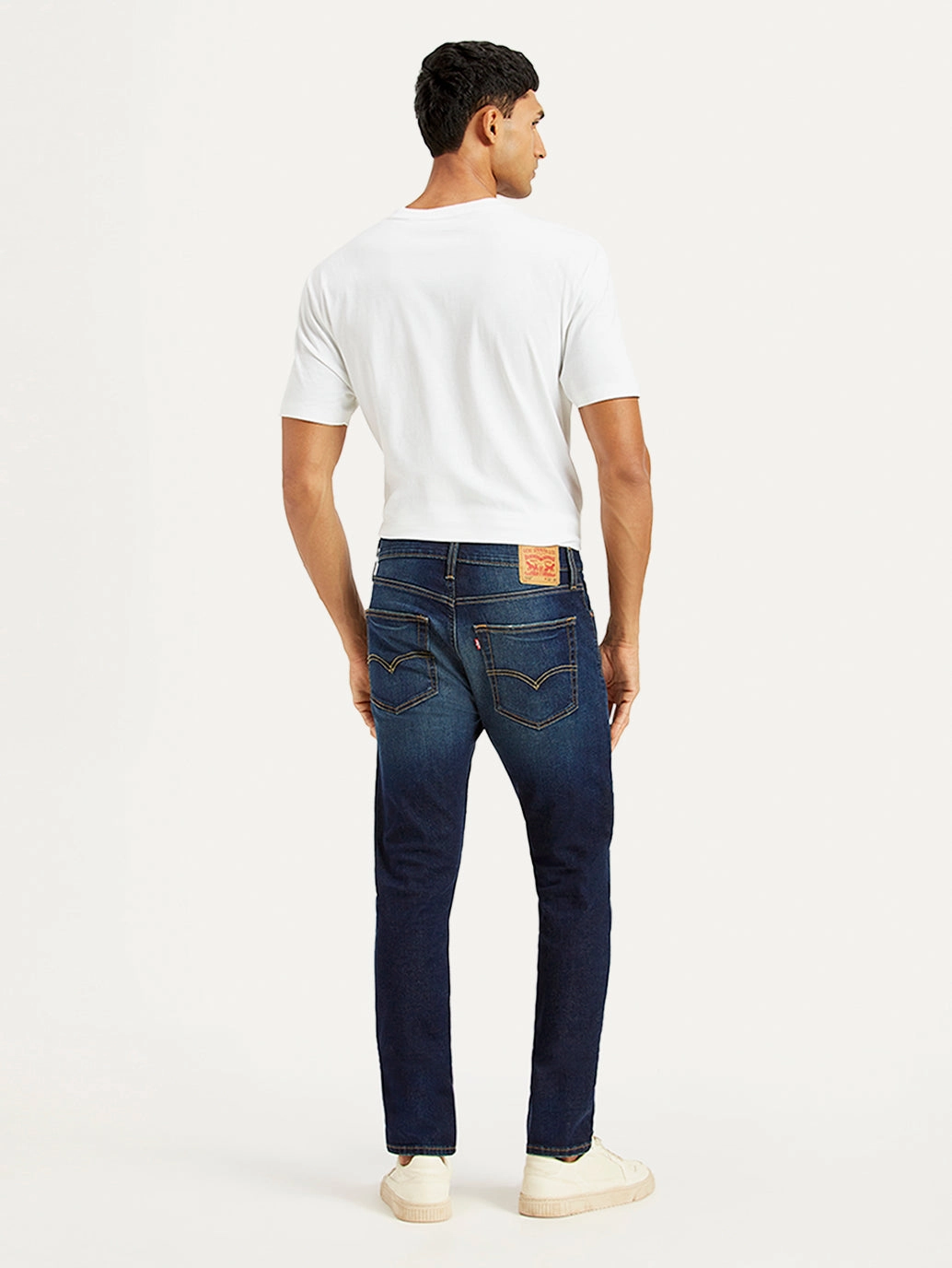 Men's 512 Navy Blue Slim Tapered Fit Mid Rise Jeans Fast Match Simple clothing