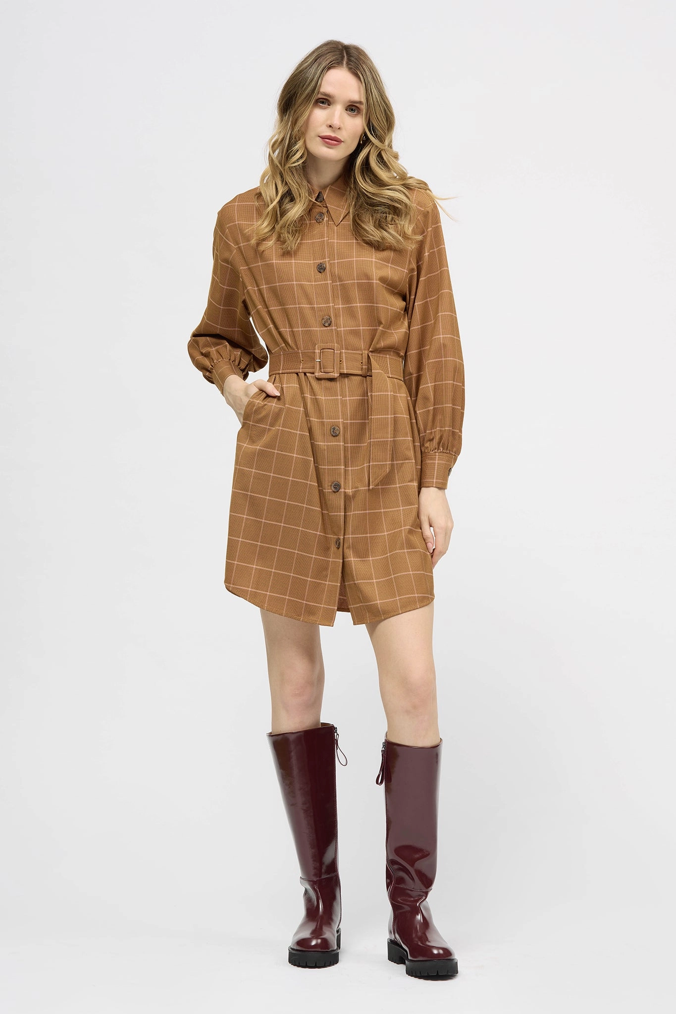 Daytime Mood Whistler Dress Orange Check