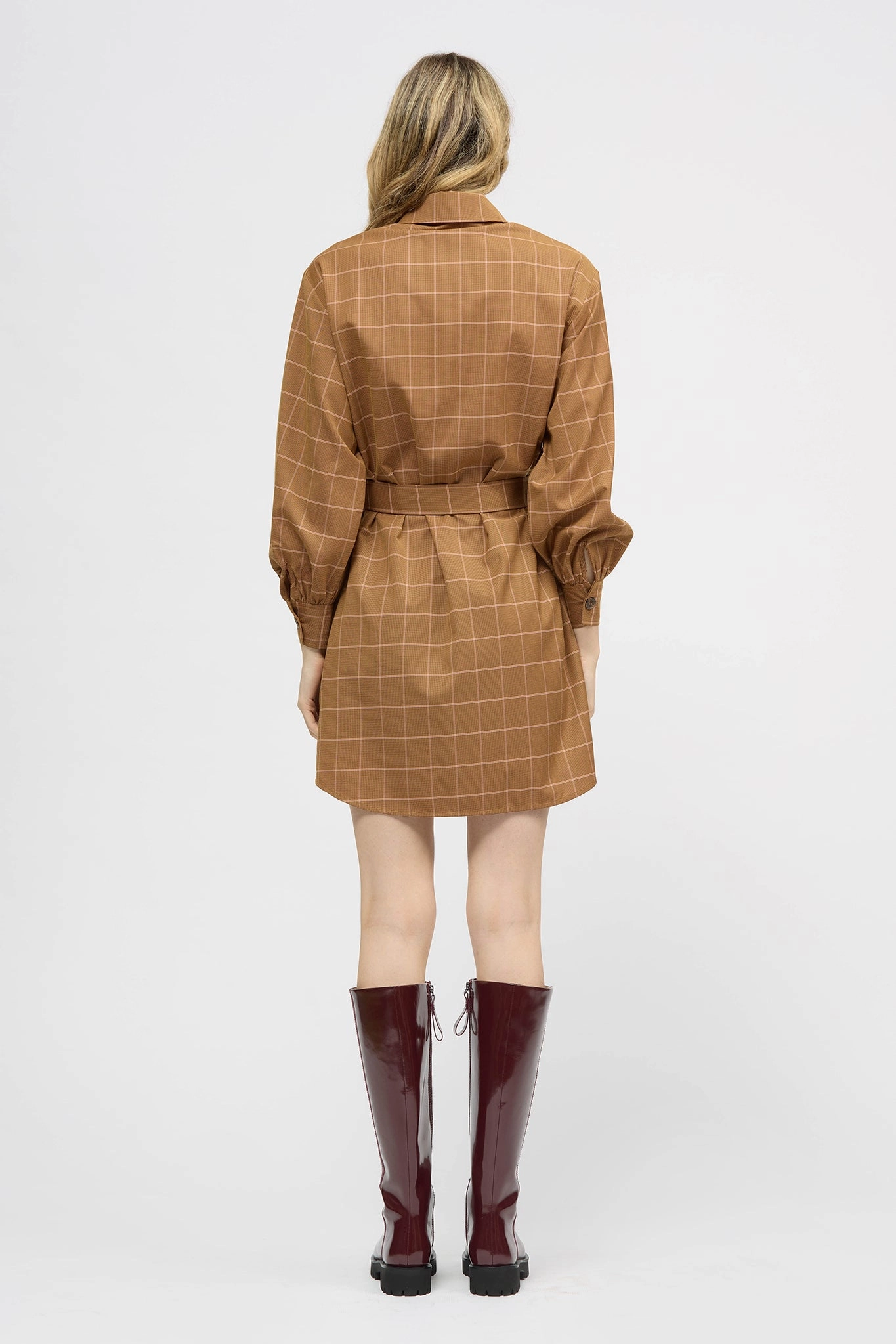 Whistler Dress Orange Check Weekend Fresh