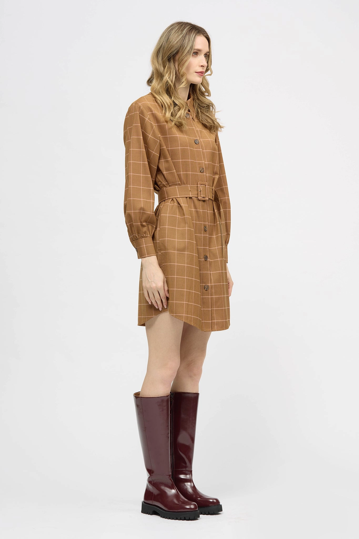 Chic Energy Whistler Dress Orange Check