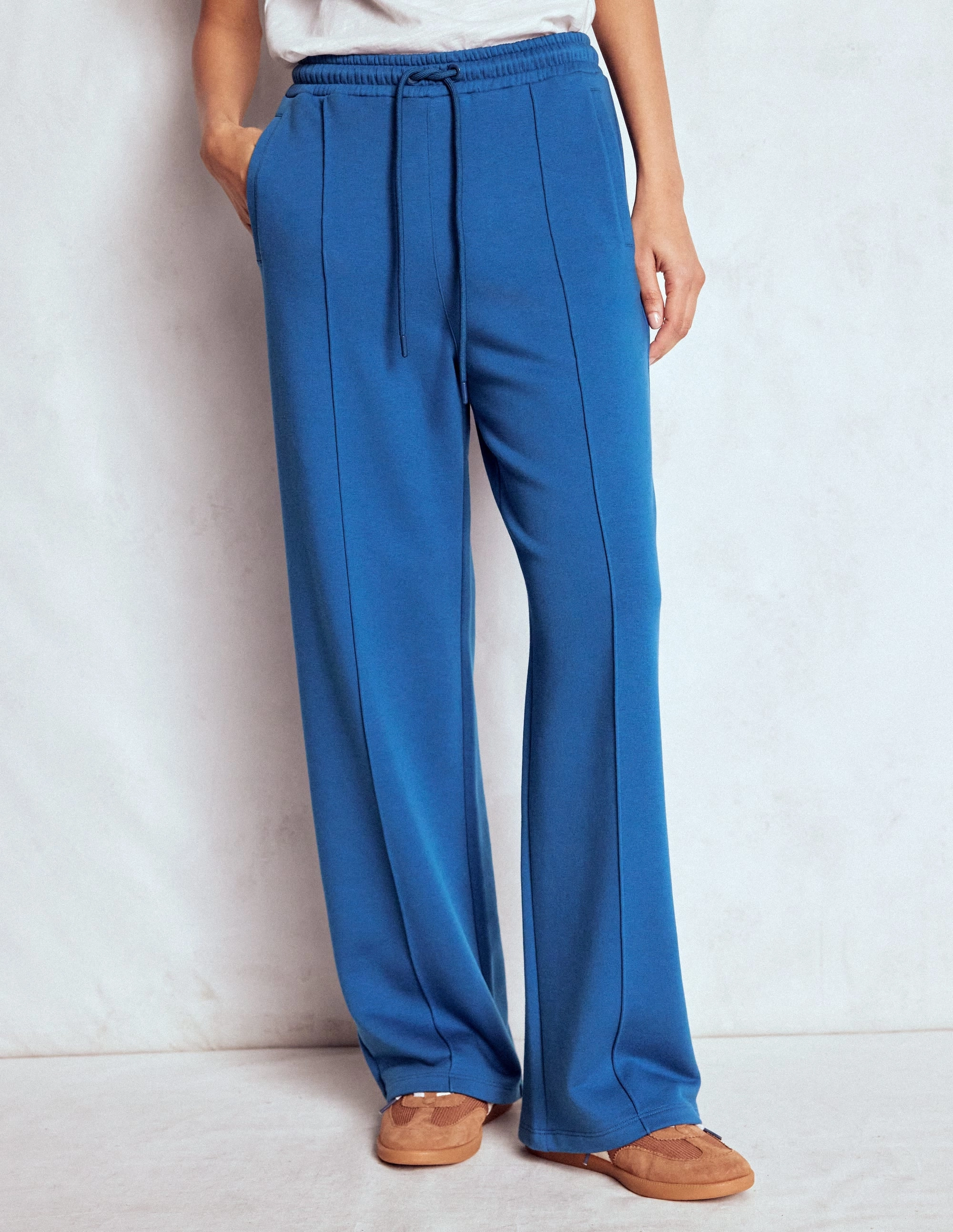 Ultra Soft Minimal Vibe Wide Leg Joggers-Tourmaline Blue