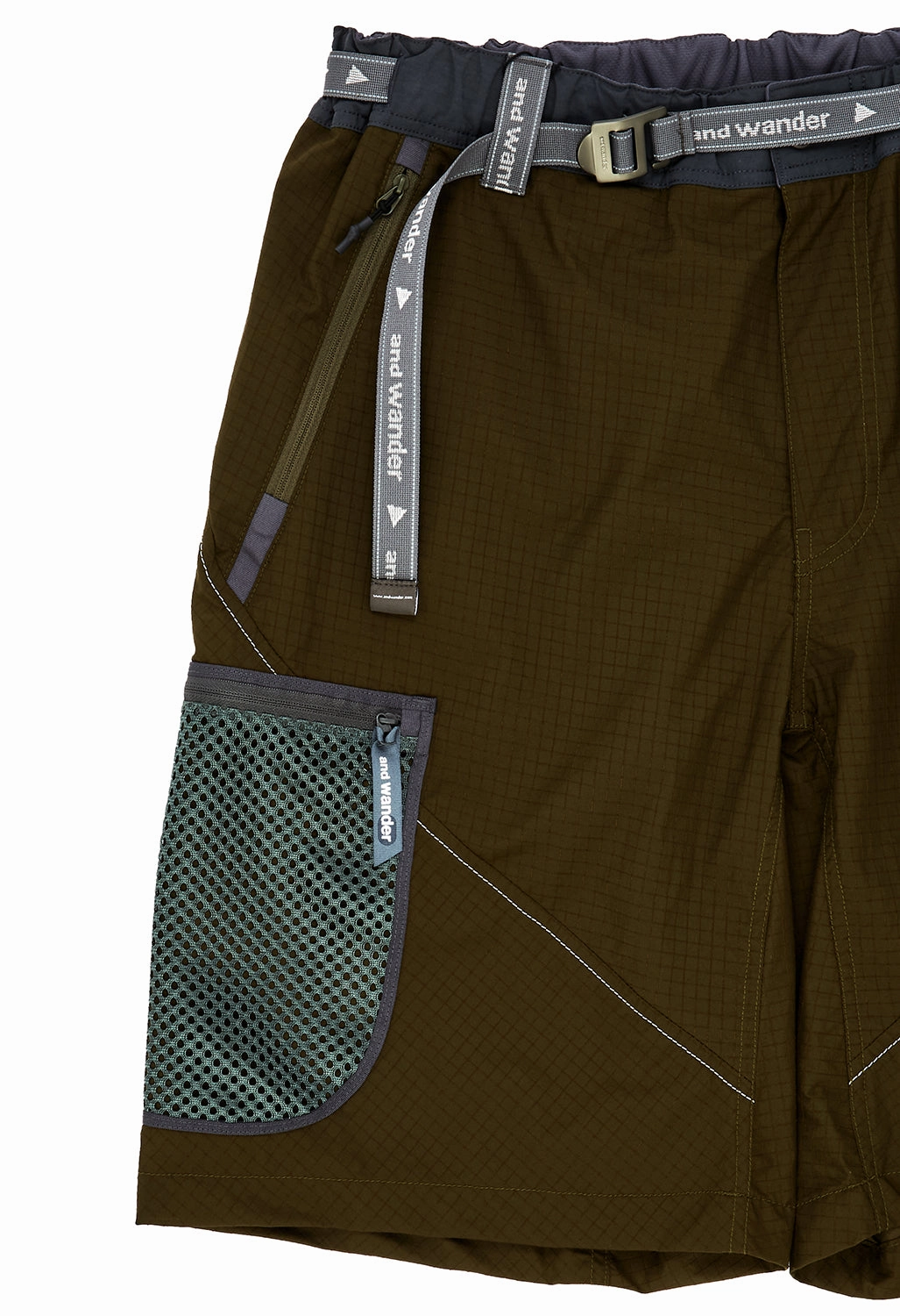 and wander Men's Breath Rip Short Pants - Khaki Quick Dry Wear Fit Fitness Look