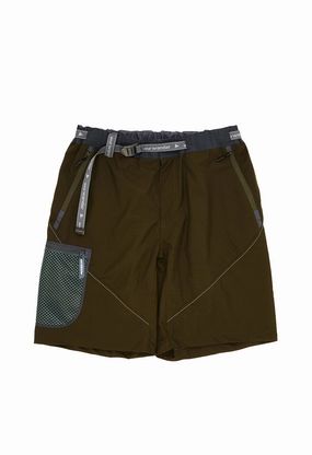 Modular Storage Design embroidery details and wander Men's Breath Rip Short Pants - Khaki