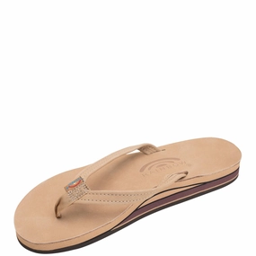 Casual Travel Shoes Women's Leather Double Layer Narrow Strap