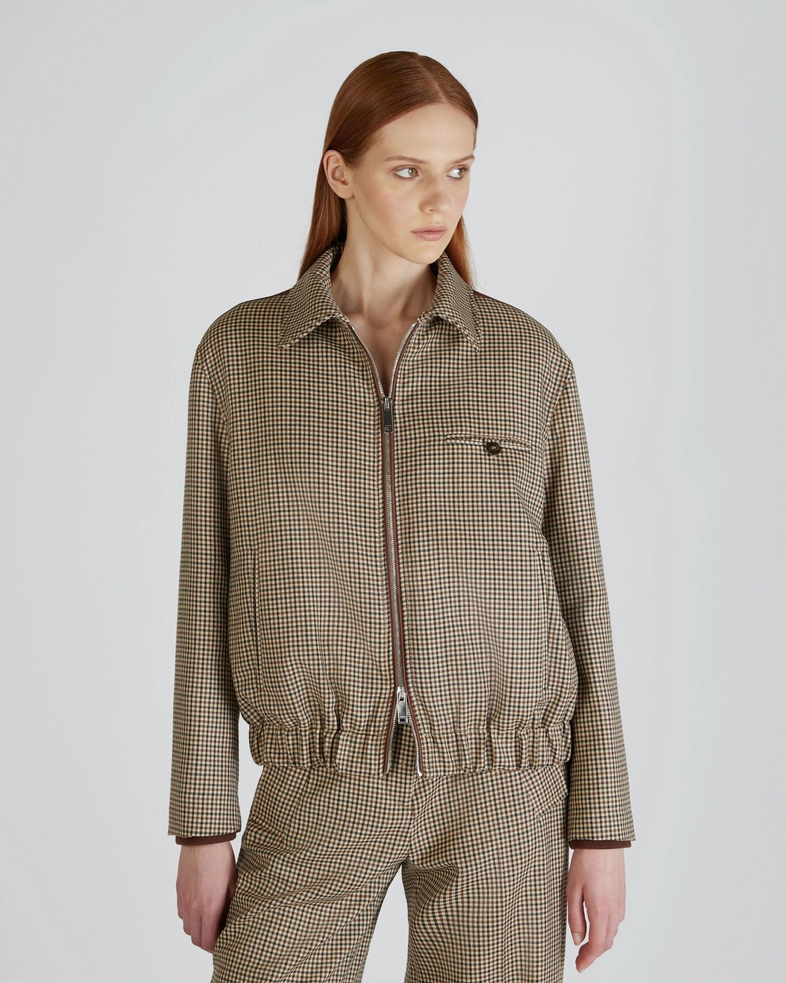 ElasticCuffs wrinkle free finish Wool twill Primo bomber jacket