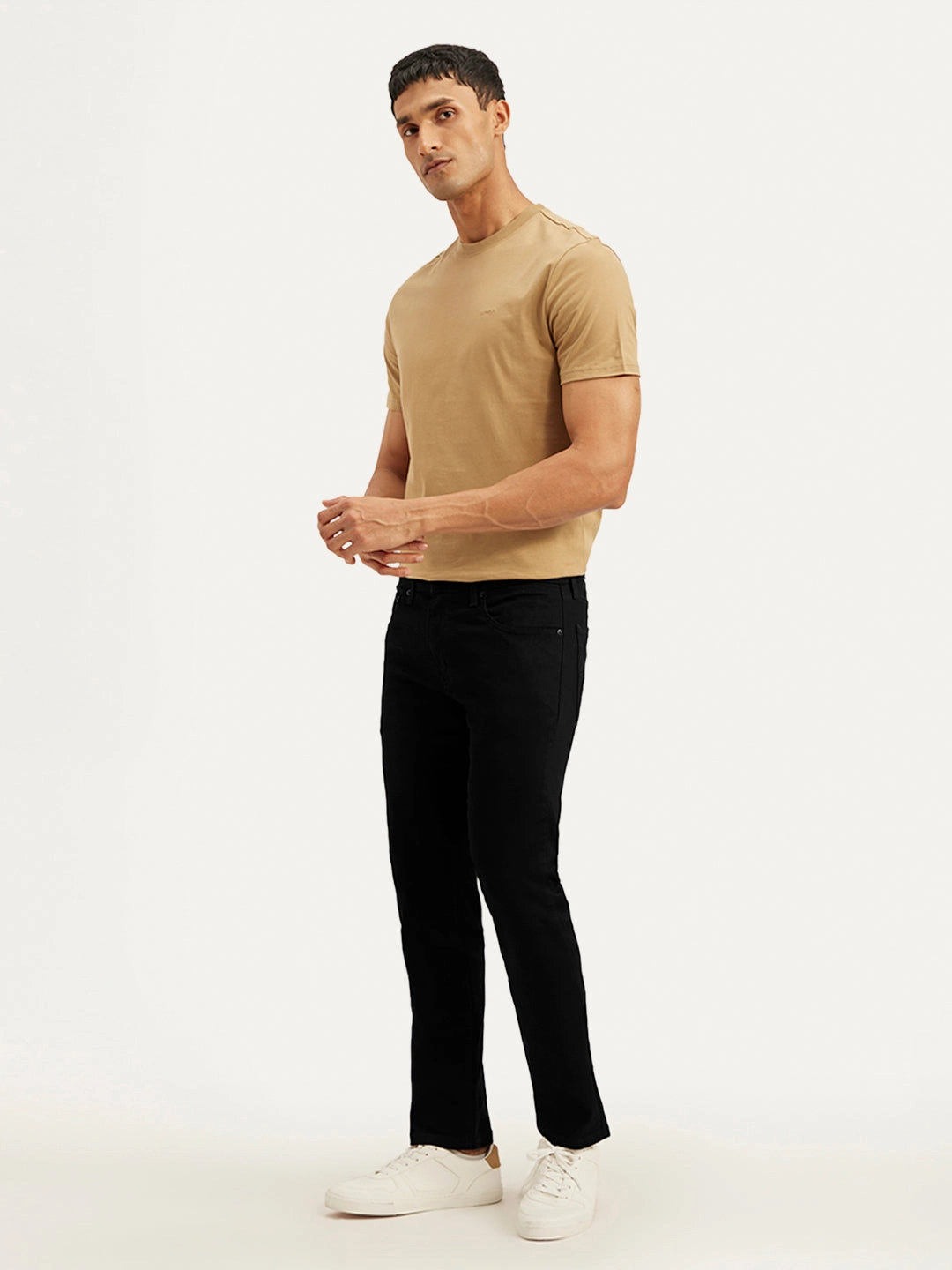 Fashionable Fit High Quality Eco Friendly Men's 65504 Black Skinny Fit Mid Rise Jeans