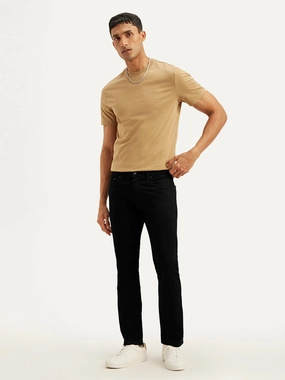 Durable Eco Friendly Men's 65504 Black Skinny Fit Mid Rise Jeans