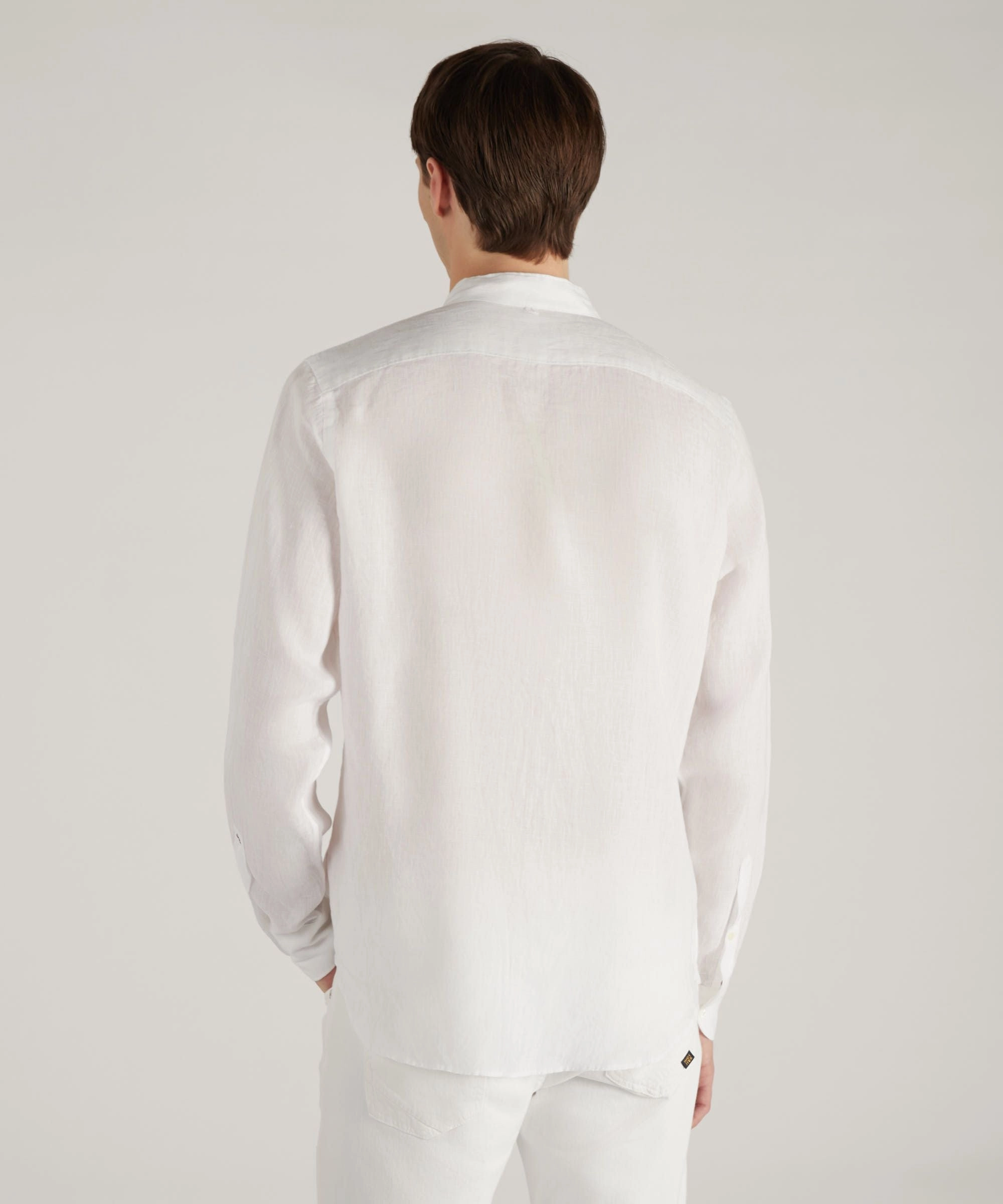 Cultural Inspired Roll-Up Sleeve Regular-fit linen shirt