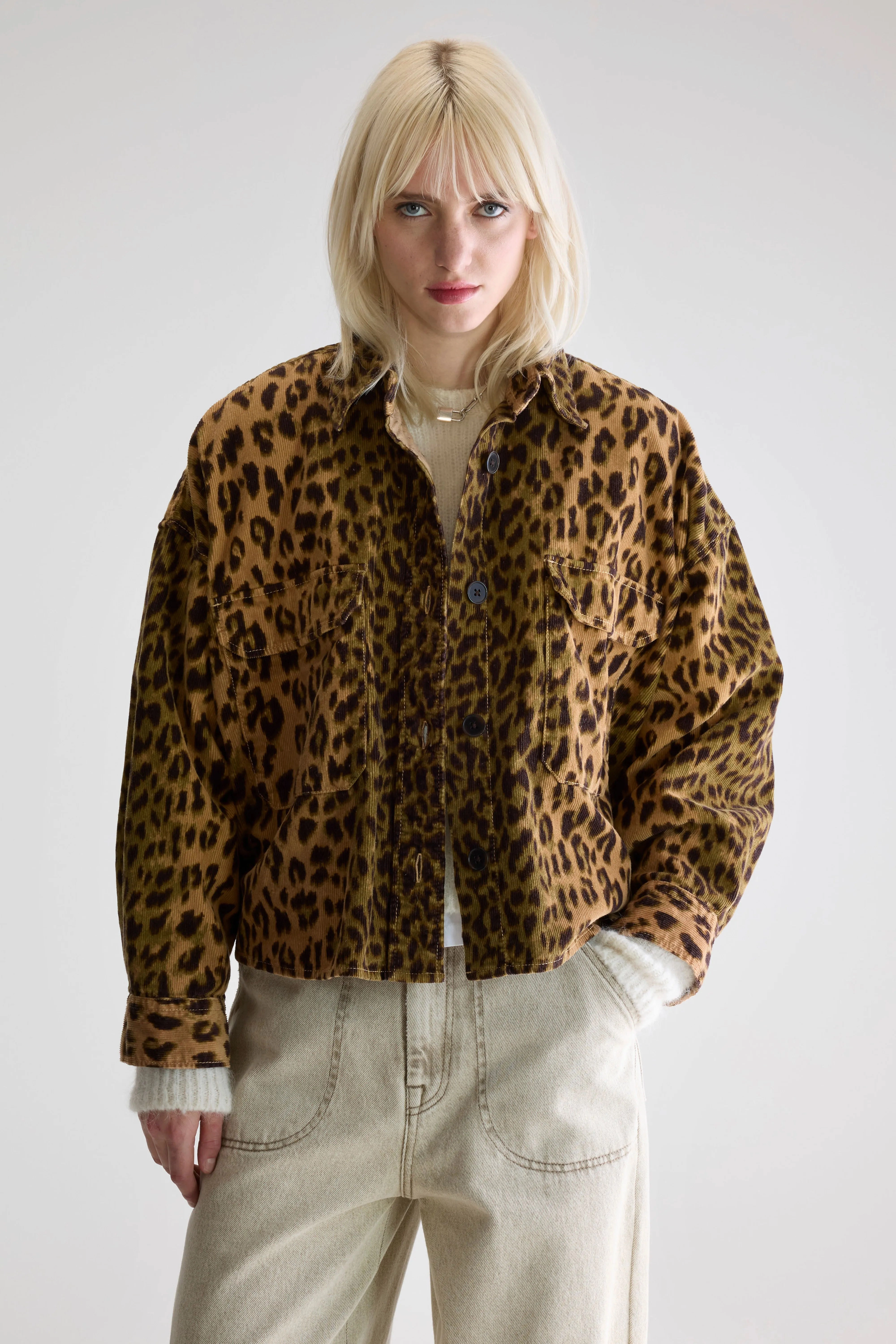 Wyat leopard overshirt (252 / W / COMBO B) Matte Look Pure Cotton