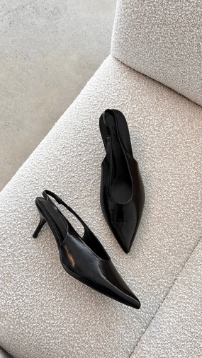 Xishi Heel - Black Crinkle Patent Perfect Pick