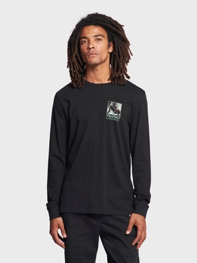 Yosemite Trail Satellite Long Sleeve T-Shirt in Black Garment Dyed Finish