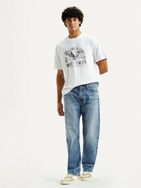 Premium Fit Casual Staple Men's 555 Light Indigo Loose Fit Mid Rise Jeans
