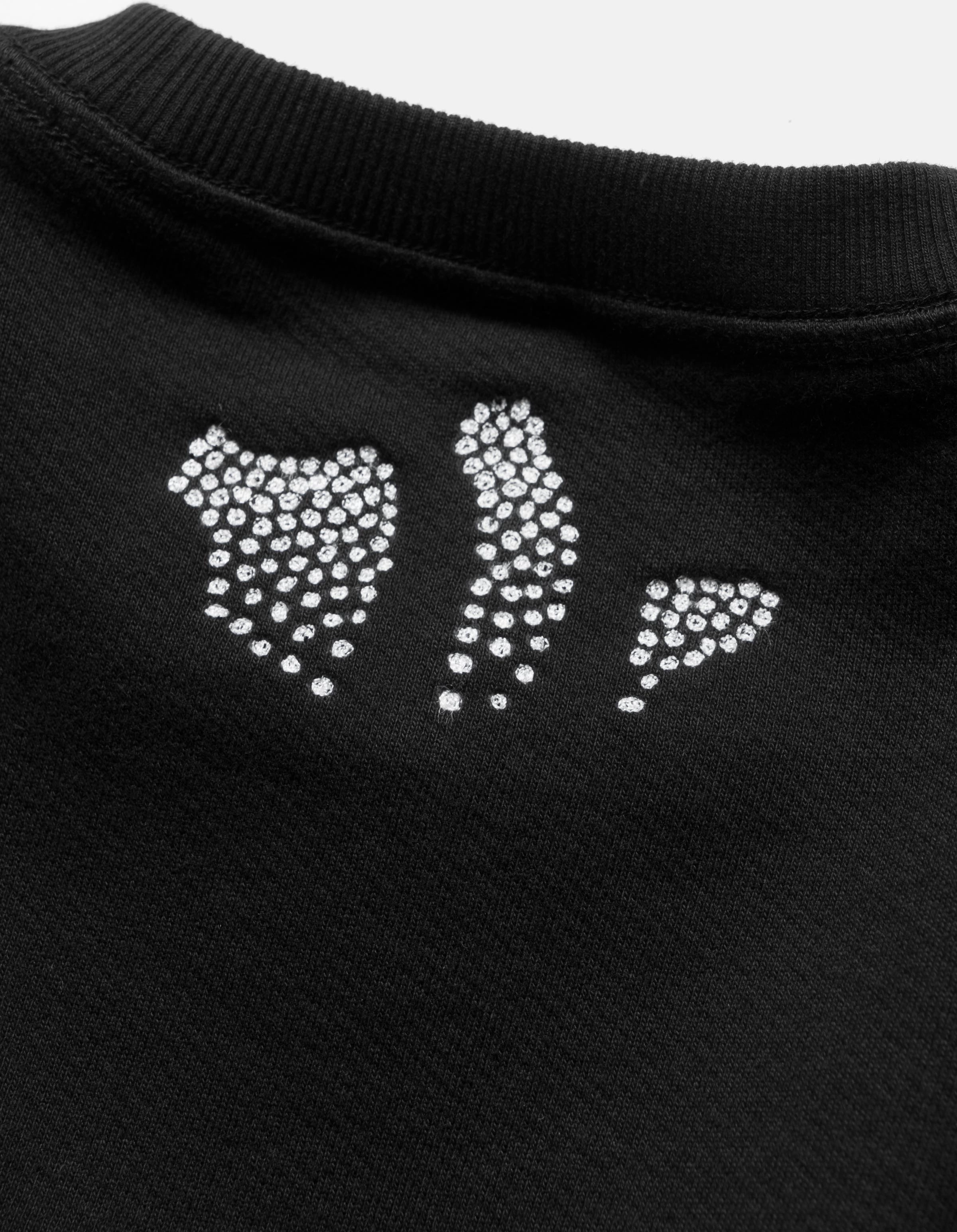 6128 Fubuki Dragon Embroidered Crew Sweat Black Relaxed Layers Indoor Wear